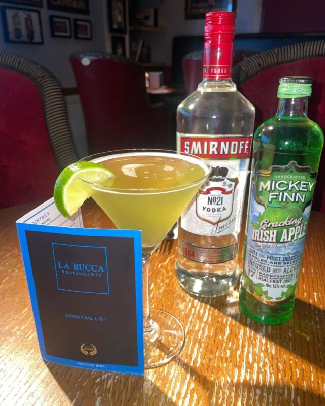 Did someone order an Appletini? 🍸  Special cocktail in La Bucca, Ratoath this week 🍽  #LaBucca #Appletini #Cheers